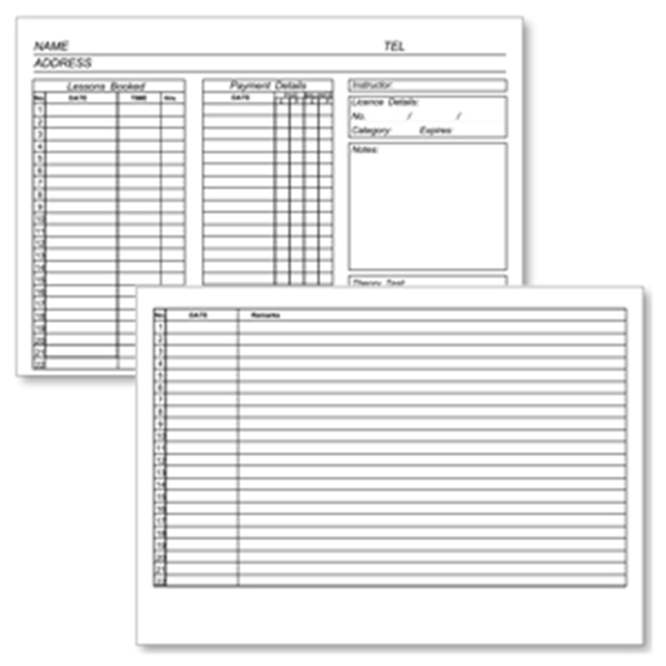 A5 Lesson Record Cards